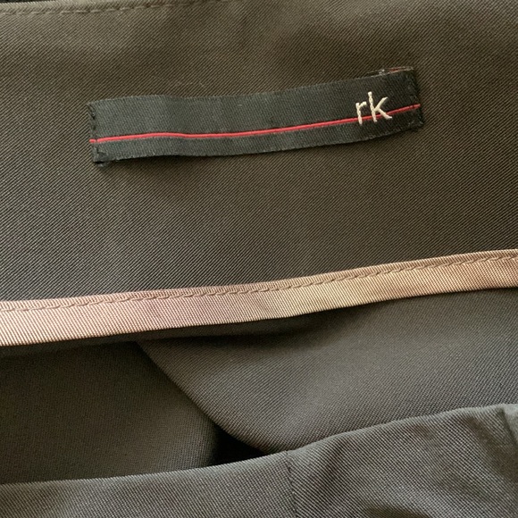 RK Chocolate Brown Stretch Skirt with Butterfly Appliqué Detail on Side Slit - Picture 7 of 8